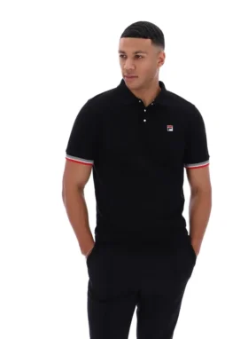 Polo Zev negro con detalle en los puños