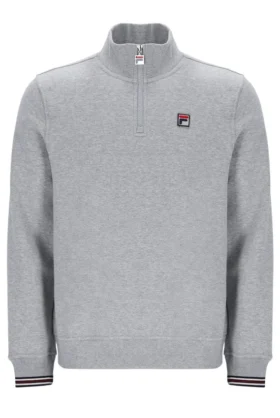 Ramy F-Box gris jaspeado con cremallera de 1/4 y puños teñidos en hilo