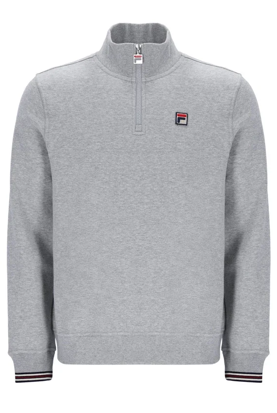 Ramy F-Box gris jaspeado con cremallera de 1/4 y puños teñidos en hilo