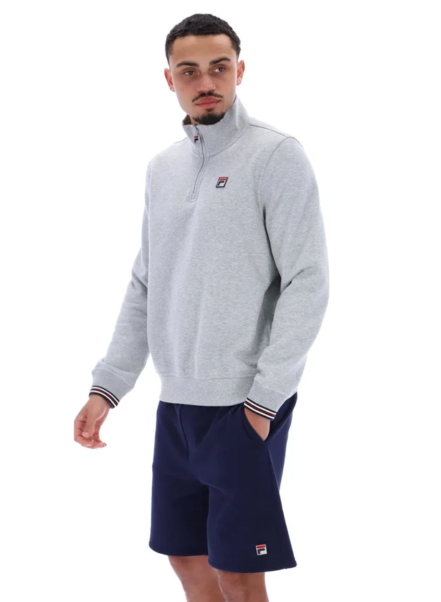 Ramy F-Box gris jaspeado con cremallera de 1/4 y puños teñidos en hilo