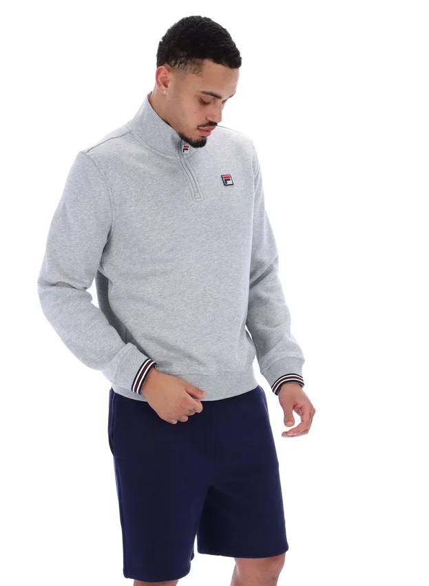 Ramy F-Box gris jaspeado con cremallera de 1/4 y puños teñidos en hilo