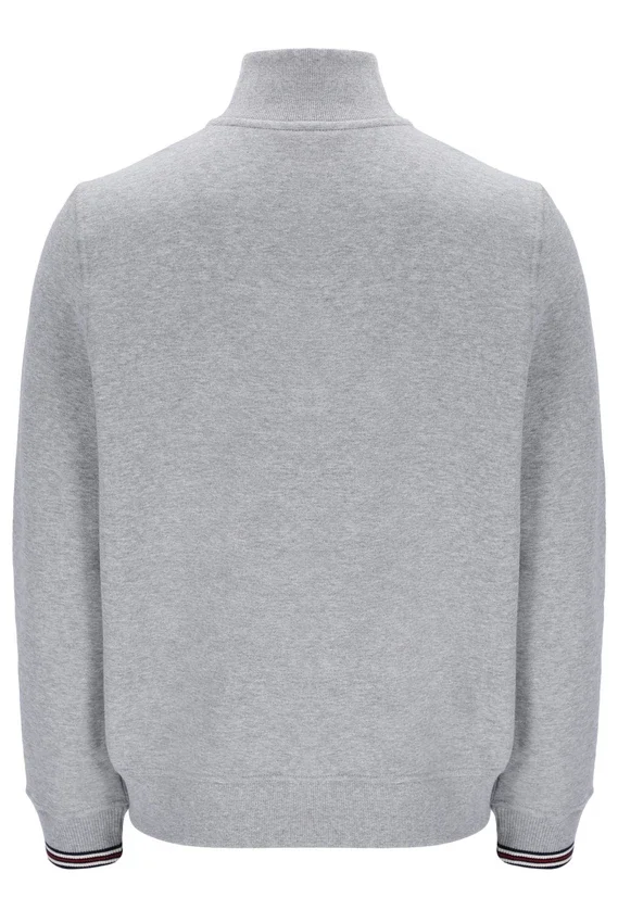 Ramy F-Box gris jaspeado con cremallera de 1/4 y puños teñidos en hilo
