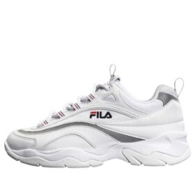 Ray VNTG: tenis gruesos en blanco/plateado