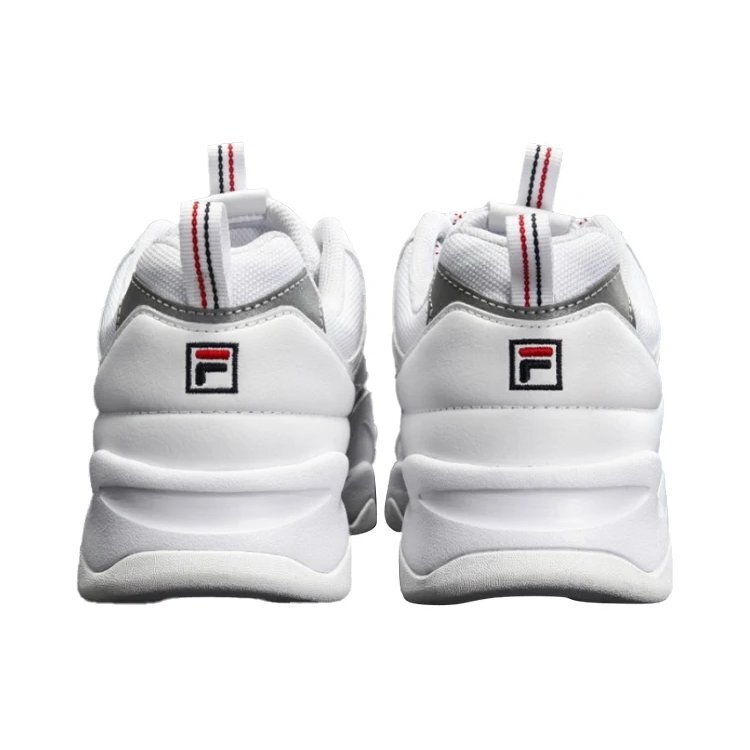 Ray VNTG: tenis gruesos en blanco/plateado
