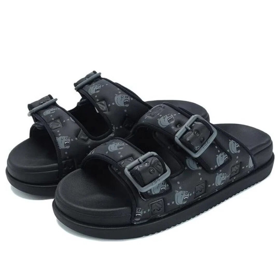 Sandalias Lucia «Negro y verde azulado»