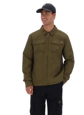 Sobrecamiseta con cremallera Kasa en verde oliva oscuro