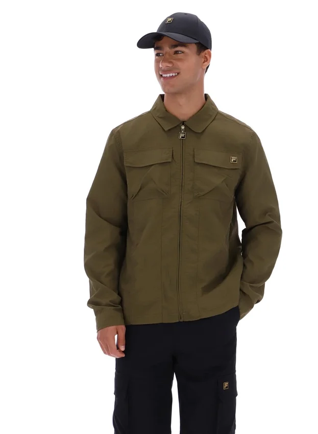 Sobrecamiseta con cremallera Kasa en verde oliva oscuro