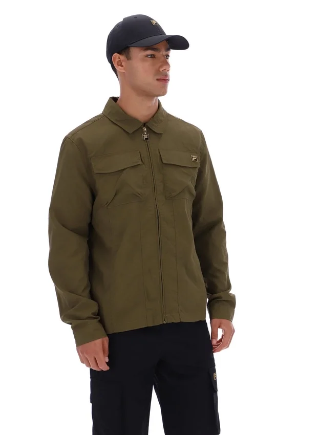 Sobrecamiseta con cremallera Kasa en verde oliva oscuro