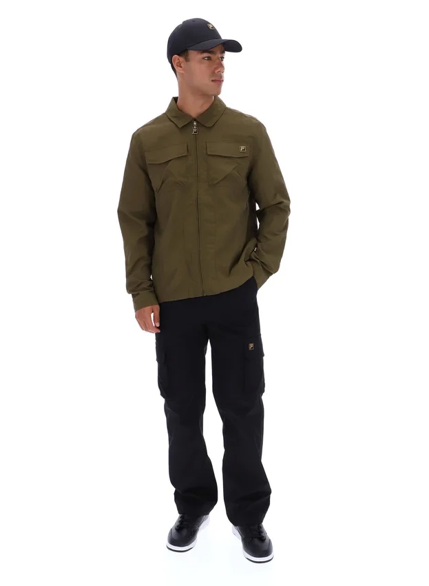 Sobrecamiseta con cremallera Kasa en verde oliva oscuro