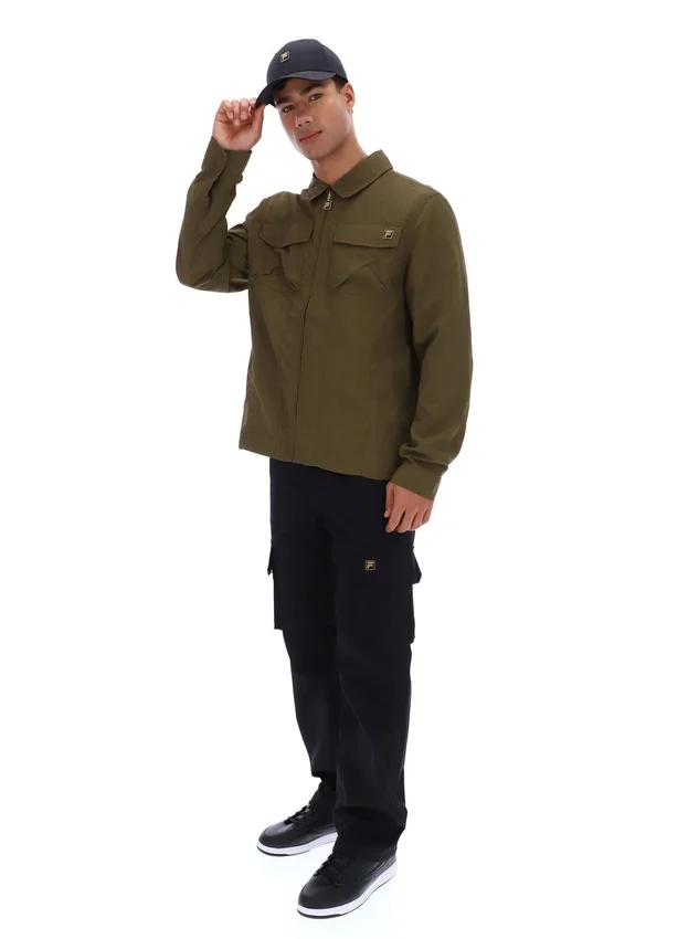 Sobrecamiseta con cremallera Kasa en verde oliva oscuro