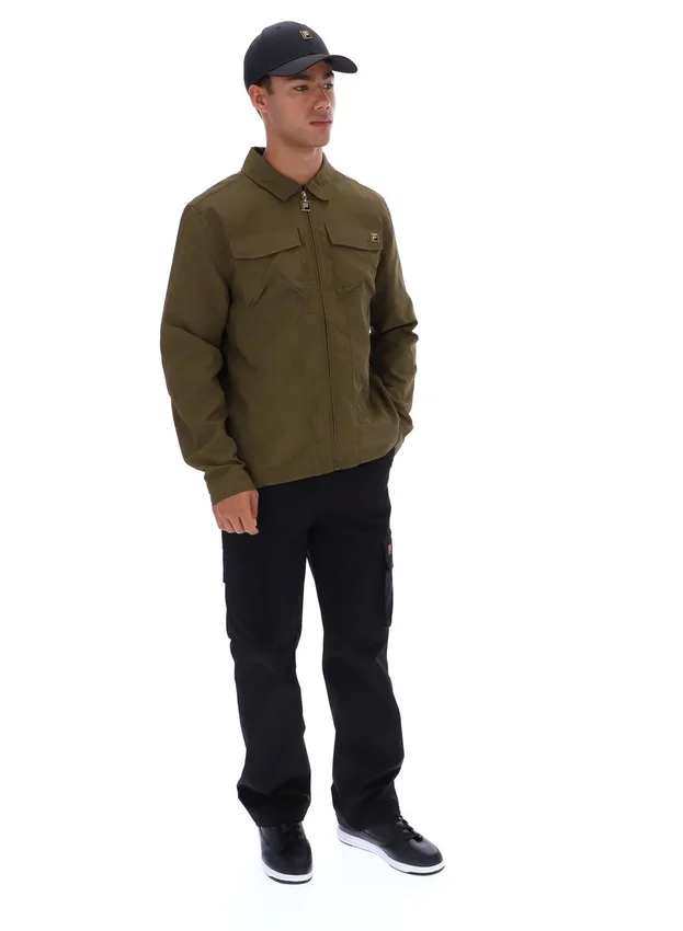 Sobrecamiseta con cremallera Kasa en verde oliva oscuro