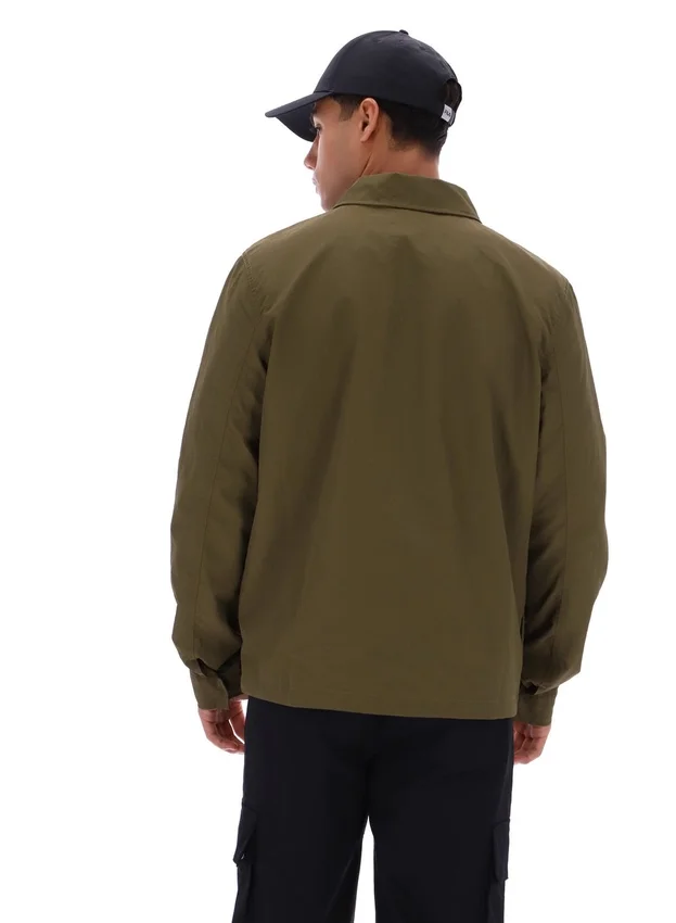 Sobrecamiseta con cremallera Kasa en verde oliva oscuro