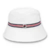 Sombrero tipo bucket con rayas Heritage en blanco