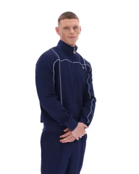 Sudadera Armando de Fila en azul marino con ribetes en contraste en la parte delantera y trasera de la chaqueta de chándal