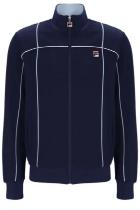 Sudadera Armando de Fila en azul marino con ribetes en contraste en la parte delantera y trasera de la chaqueta de chándal