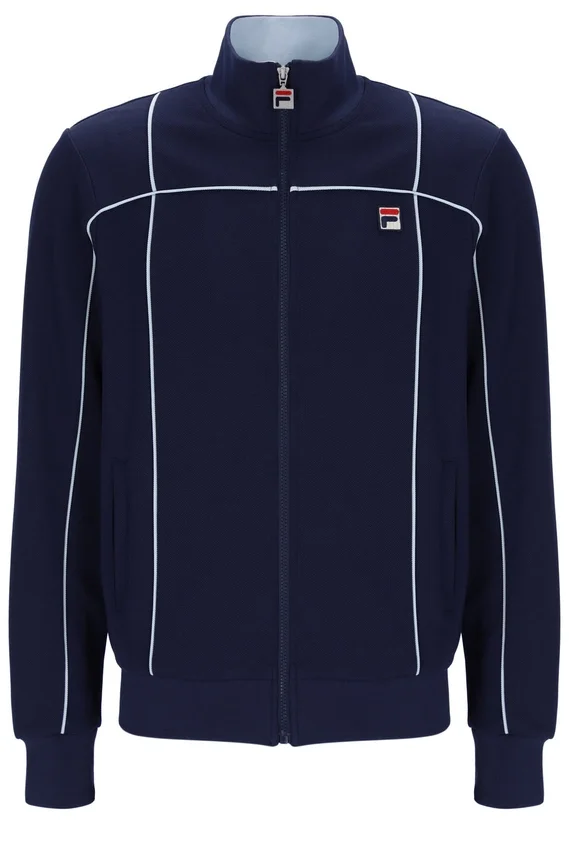 Sudadera Armando de Fila en azul marino con ribetes en contraste en la parte delantera y trasera de la chaqueta de chándal