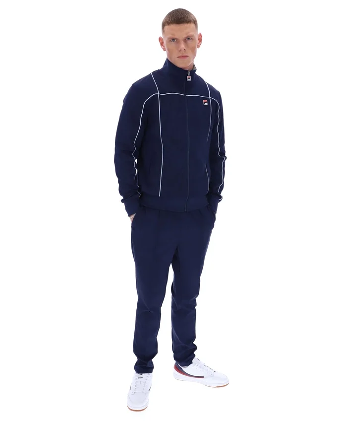 Sudadera Armando de Fila en azul marino con ribetes en contraste en la parte delantera y trasera de la chaqueta de chándal