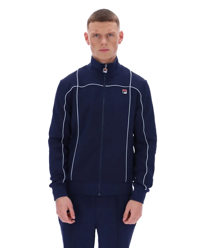 Sudadera Armando de Fila en azul marino con ribetes en contraste en la parte delantera y trasera de la chaqueta de chándal