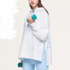 Sudadera con capucha asimétrica y dobladillo dividido de Athletics «Blanco Azul»