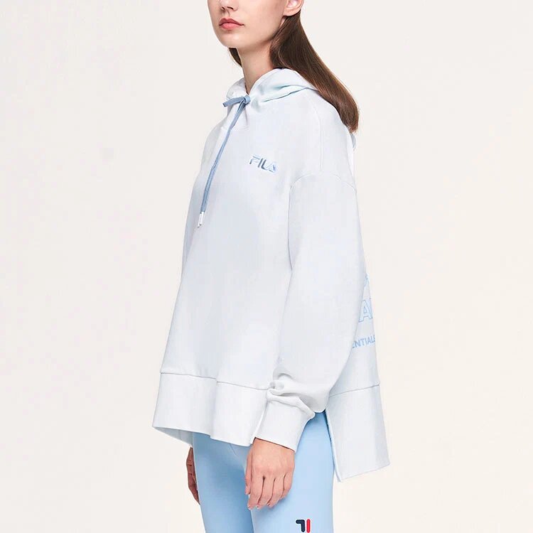 Sudadera con capucha asimétrica y dobladillo dividido de Athletics «Blanco Azul»