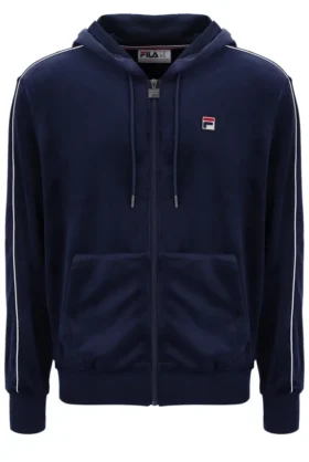 Sudadera con capucha Fila Italo Velour azul marino