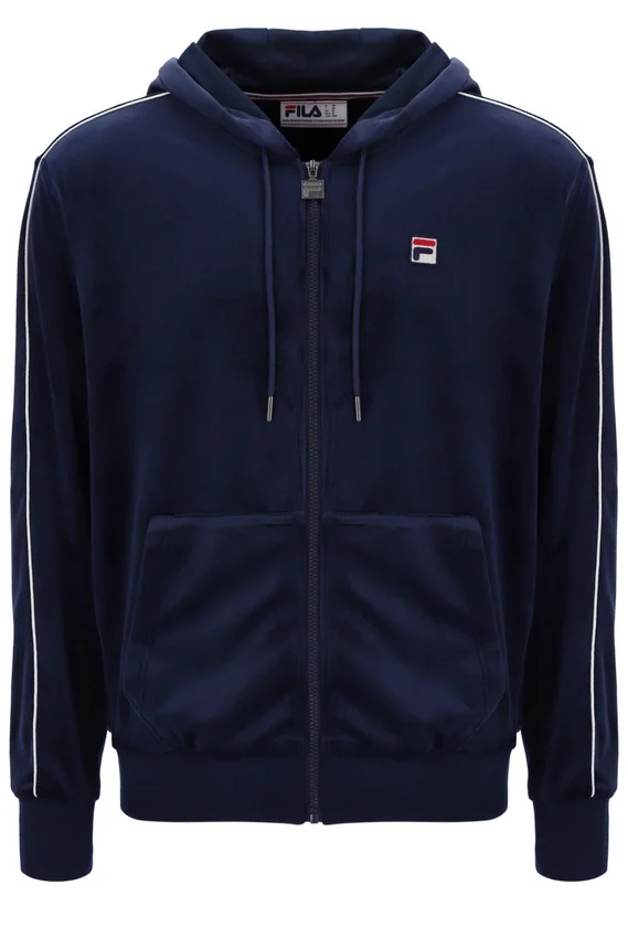 Sudadera con capucha Fila Italo Velour azul marino