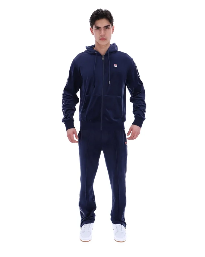 Sudadera con capucha Fila Italo Velour azul marino