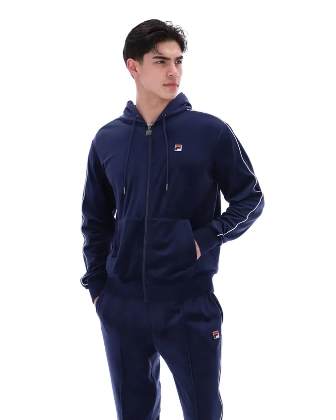 Sudadera con capucha Fila Italo Velour azul marino