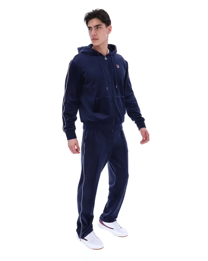 Sudadera con capucha Fila Italo Velour azul marino