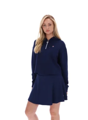 Sudadera con capucha y cremallera de 1/4 Fila Navy Fiorella