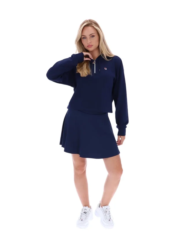 Sudadera con capucha y cremallera de 1/4 Fila Navy Fiorella