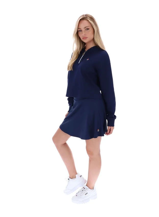 Sudadera con capucha y cremallera de 1/4 Fila Navy Fiorella