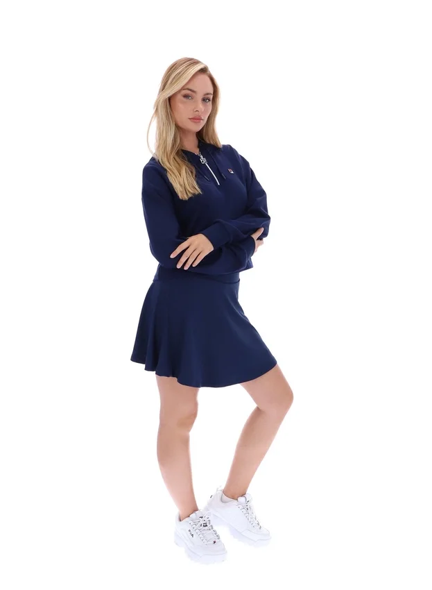 Sudadera con capucha y cremallera de 1/4 Fila Navy Fiorella