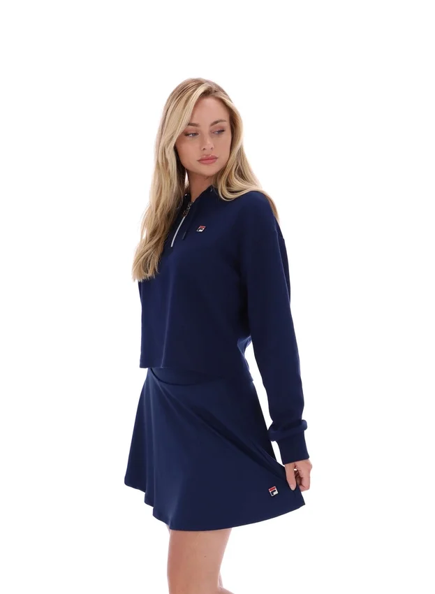Sudadera con capucha y cremallera de 1/4 Fila Navy Fiorella