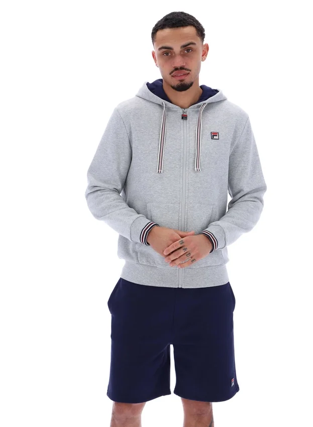 Sudadera con capucha y cremallera Tenconi en gris jaspeado