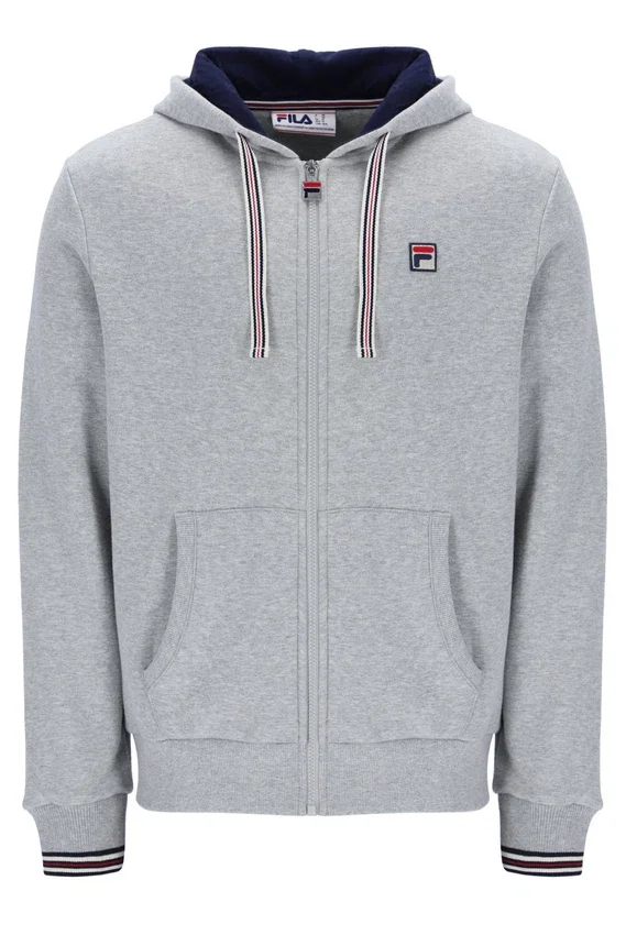 Sudadera con capucha y cremallera Tenconi en gris jaspeado
