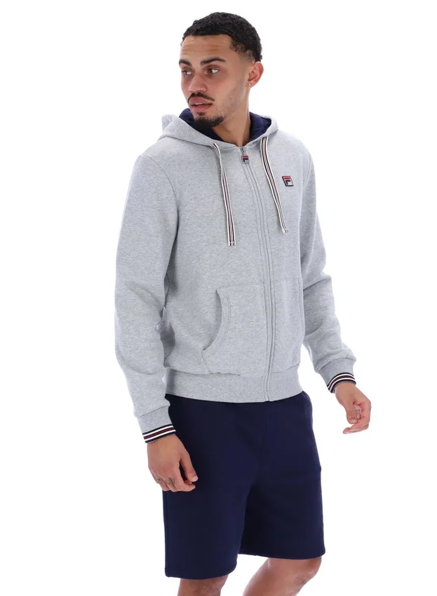 Sudadera con capucha y cremallera Tenconi en gris jaspeado