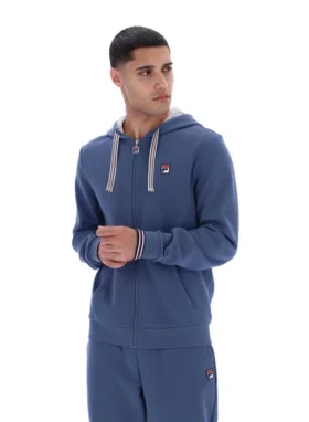 Sudadera con capucha y cremallera Tenconi en índigo vintage
