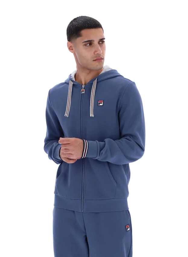 Sudadera con capucha y cremallera Tenconi en índigo vintage