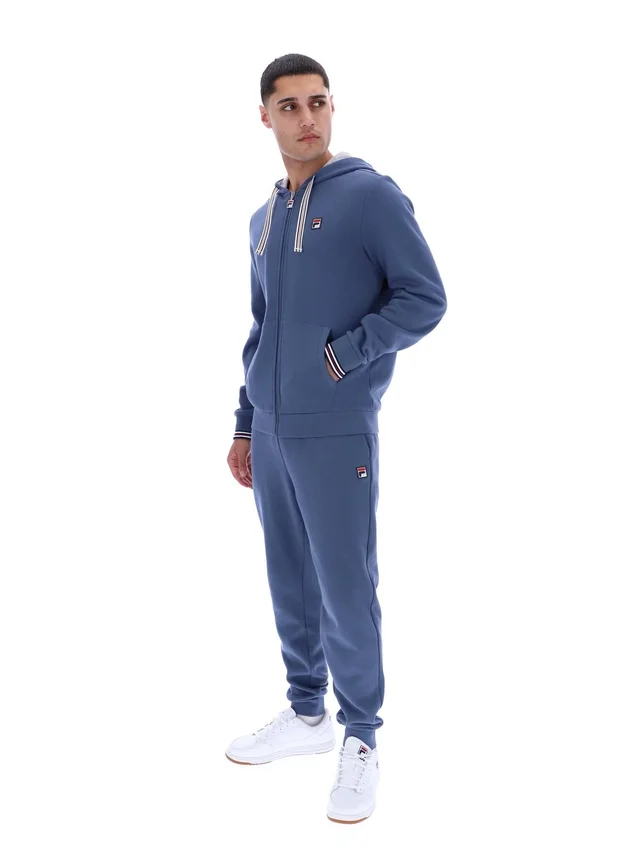 Sudadera con capucha y cremallera Tenconi en índigo vintage