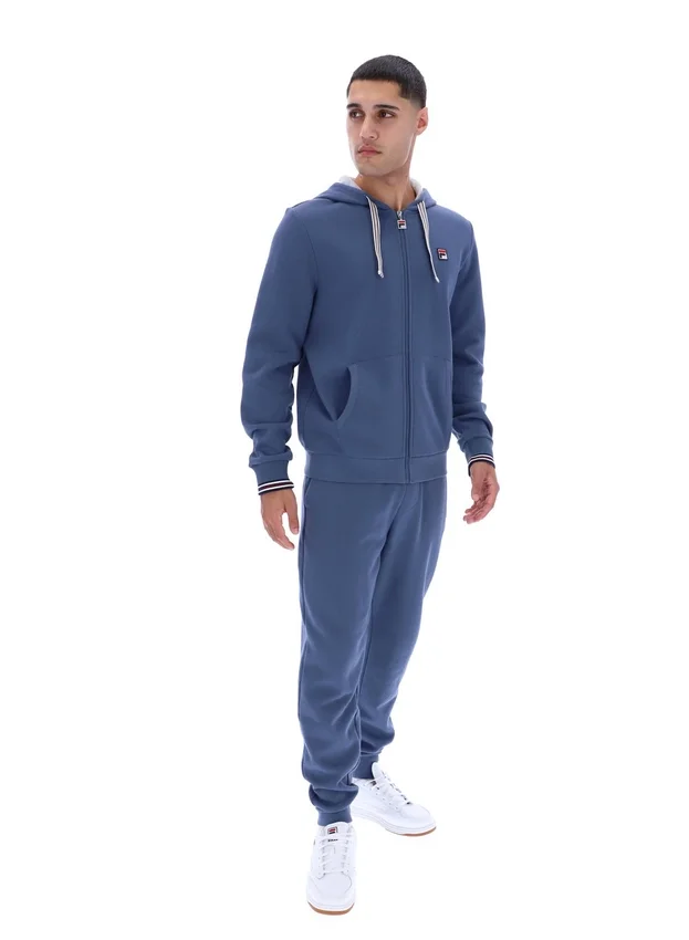 Sudadera con capucha y cremallera Tenconi en índigo vintage