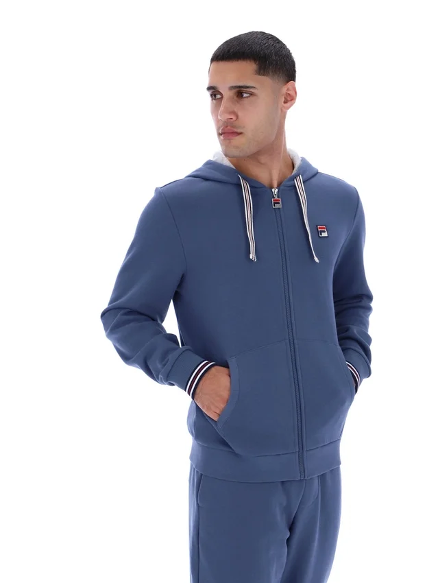 Sudadera con capucha y cremallera Tenconi en índigo vintage