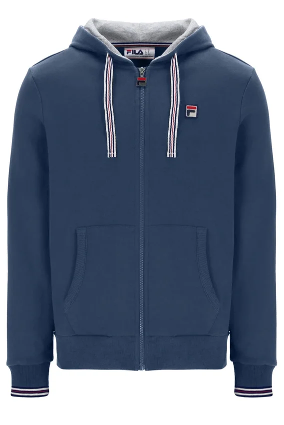 Sudadera con capucha y cremallera Tenconi en índigo vintage