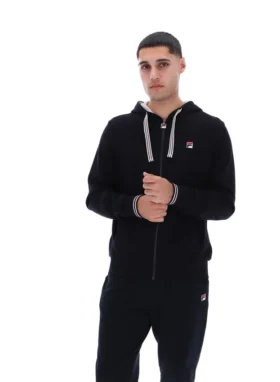 Sudadera con capucha y cremallera Tenconi negra