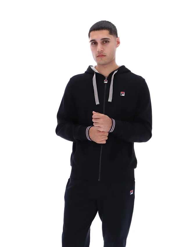Sudadera con capucha y cremallera Tenconi negra