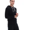 Sudadera con capucha y cremallera Tenconi negra