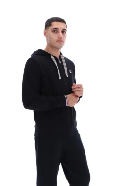 Sudadera con capucha y cremallera Tenconi negra