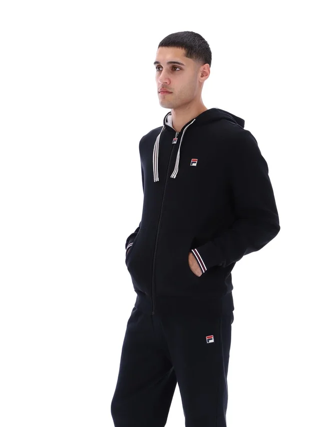 Sudadera con capucha y cremallera Tenconi negra