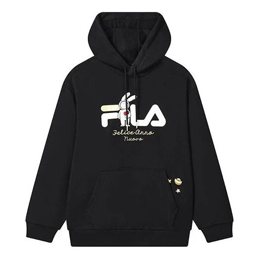 Sudadera con capucha y logotipo «Negro-Blanco»