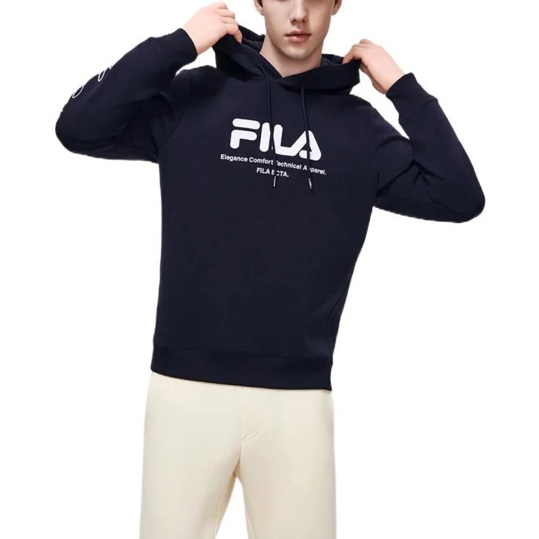 Sudadera con capucha y logotipo «Negro-Blanco»